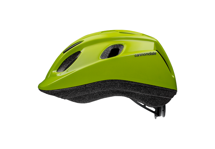 Cannondale Quick Junior kids bike helmet in bright highlighter green with ventilation holes