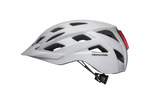 Cannondale Quick adult bicycle helmet in white with ventilation holes and red rear light