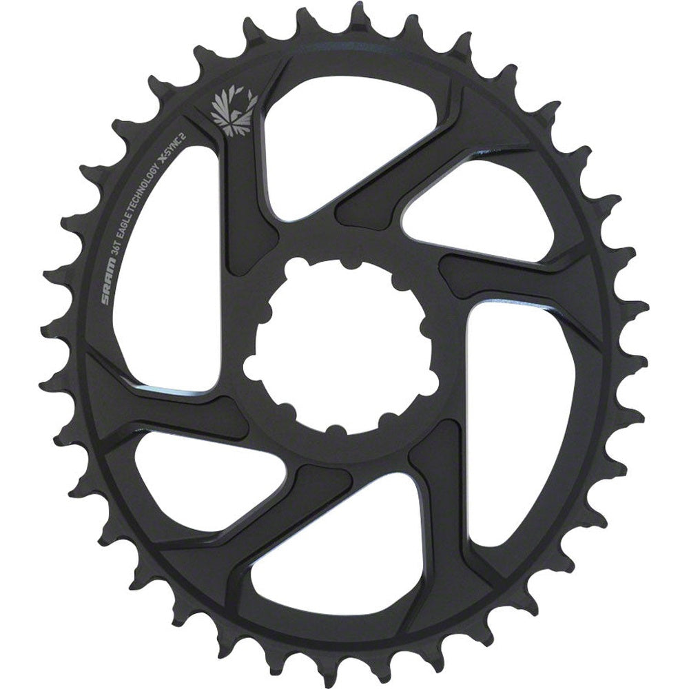 SRAM X-Sync 2 Eagle black chainring with direct mount spline interface