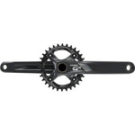 SRAM GX black crankset with single chainring on white background