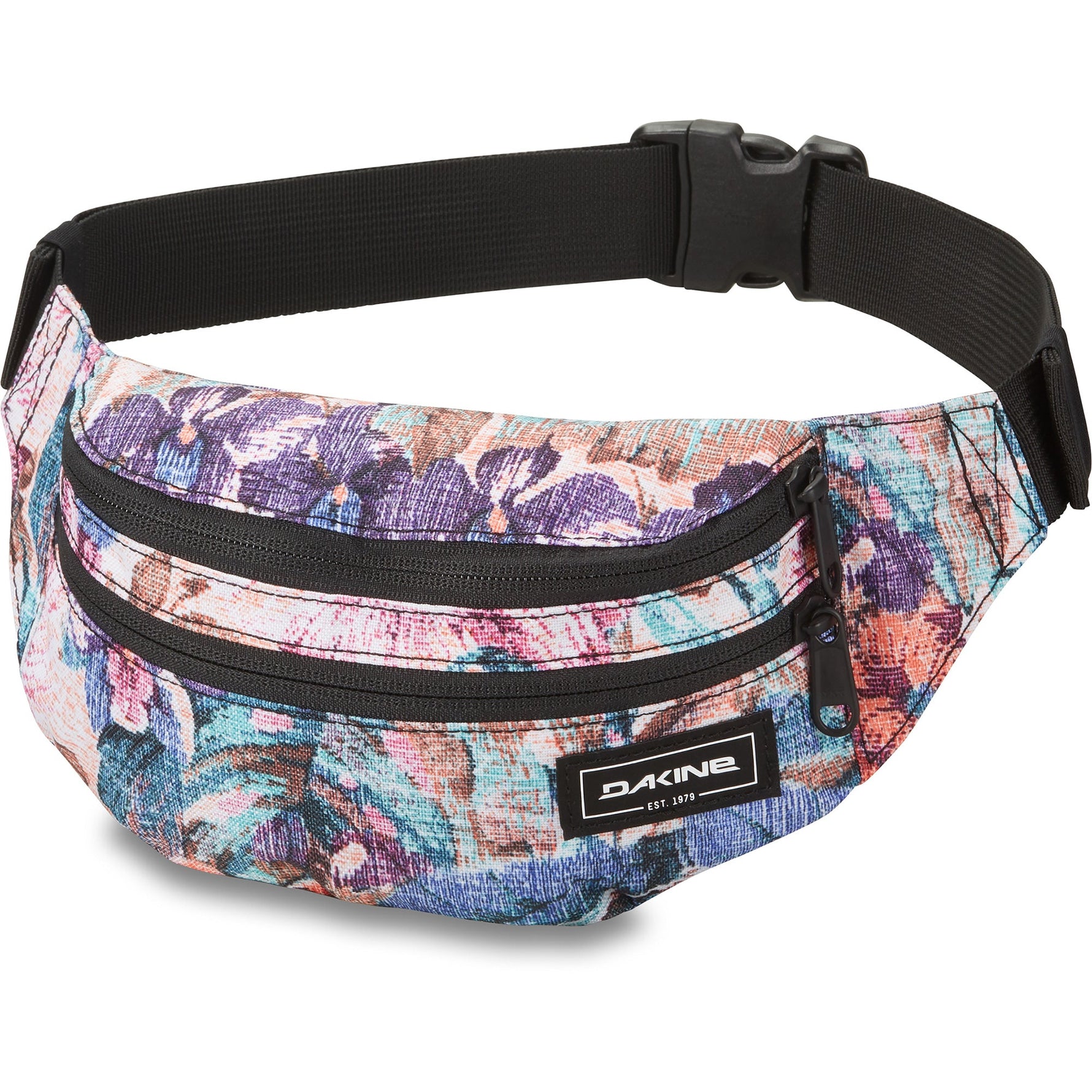 Dakine colorful patterned hip pack fanny pack with black adjustable strap