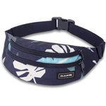 Dakine navy hip pack with tropical leaf print and adjustable waist strap