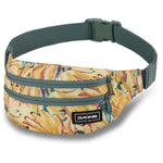 Dakine hip pack with tropical floral pattern and green adjustable waist strap