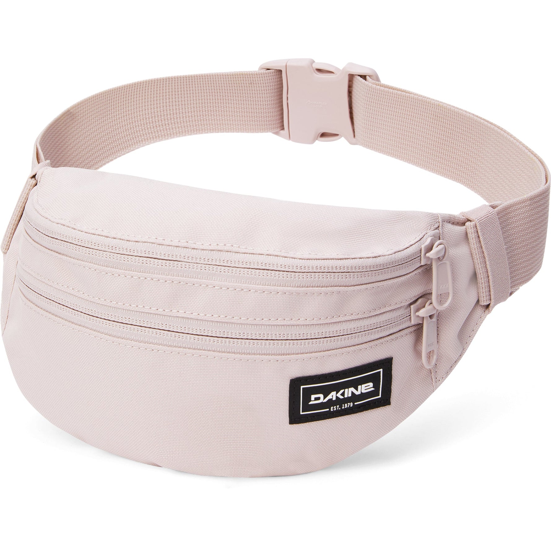 Dakine light pink hip pack fanny bag with adjustable strap and zipper compartments