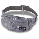 Dakine gray hip pack with white floral pattern and adjustable waist strap