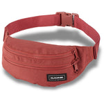 Red Dakine hip pack waist bag with multiple zippered compartments and adjustable strap