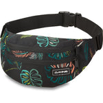 Dakine hip pack with tropical leaf print pattern and adjustable waist strap
