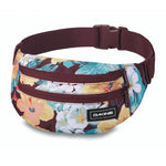 Dakine hip pack with tropical floral pattern and burgundy strap