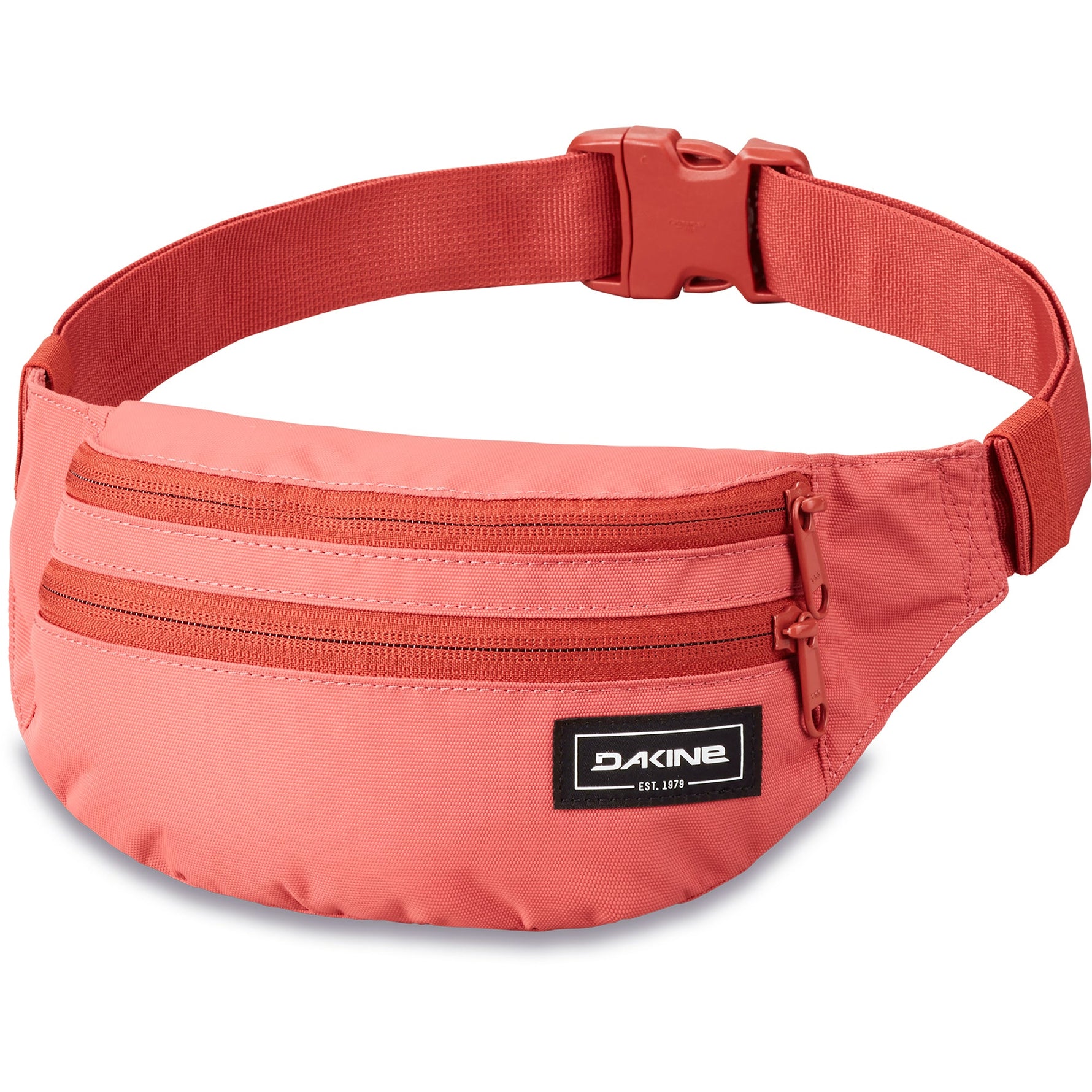 Dakine coral pink hip pack fanny bag with adjustable strap and zippered compartments
