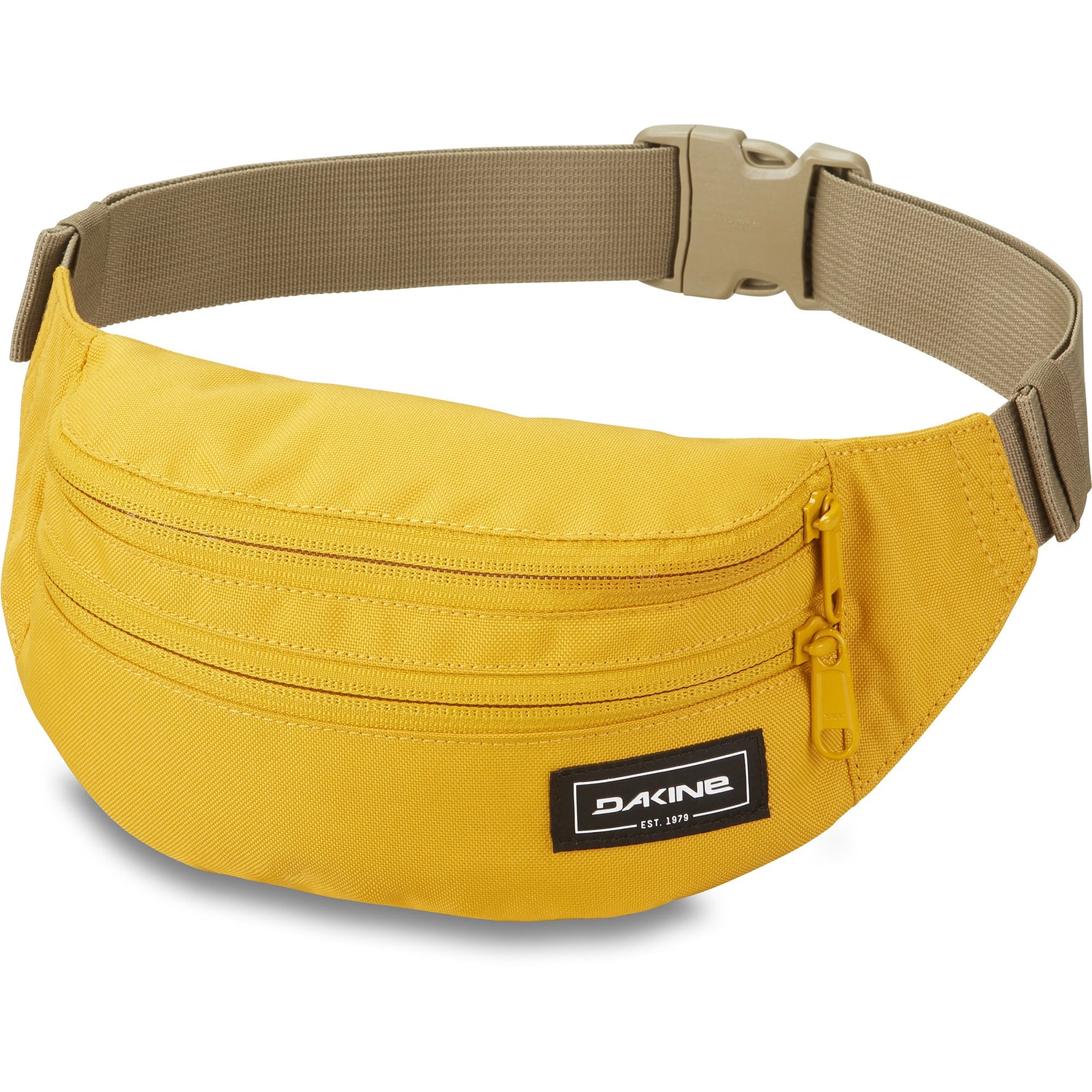 Dakine yellow hip pack fanny bag with tan adjustable strap