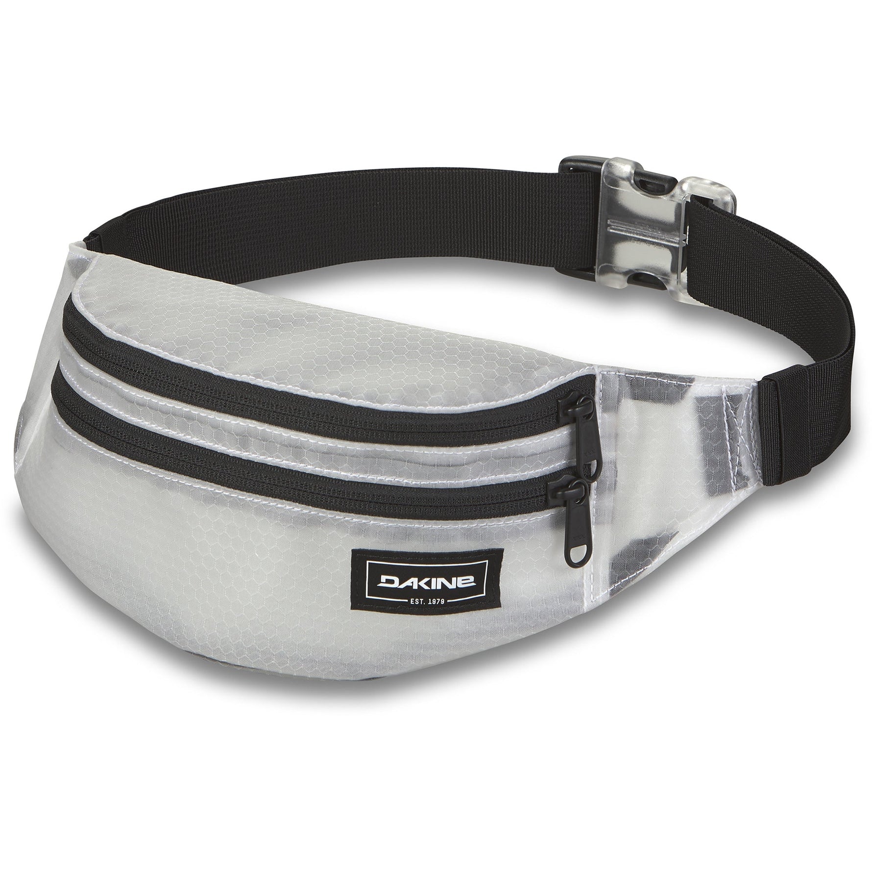 Dakine Classic Hip Pack in reflective silver with black adjustable waist strap