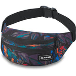 Dakine hip pack with colorful tropical pattern and black adjustable strap