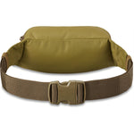 Olive green Dakine hip pack with adjustable waist strap and buckle closure
