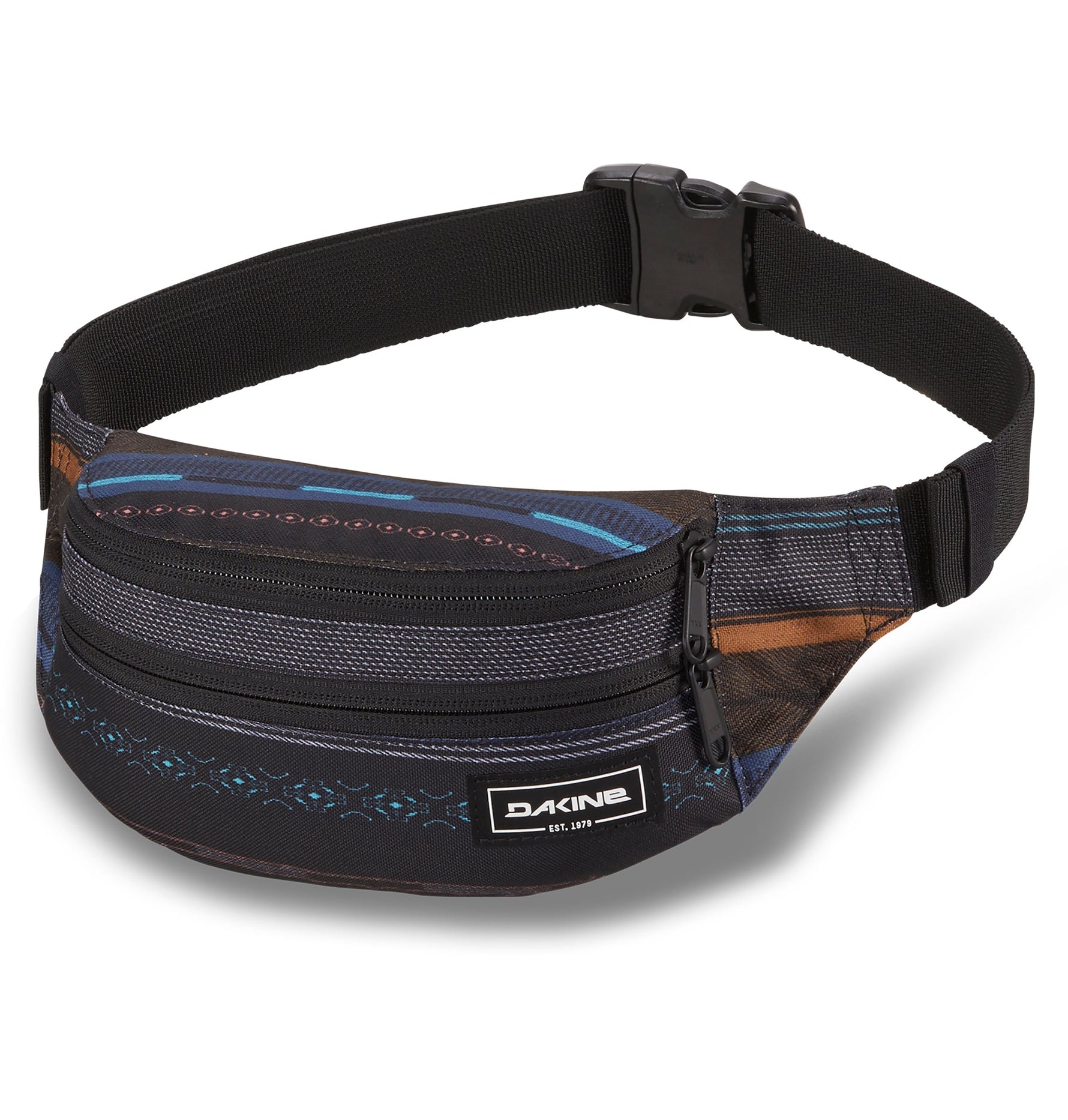 Dakine Classic Hip Pack Large in Flash Reflective colorway with geometric pattern