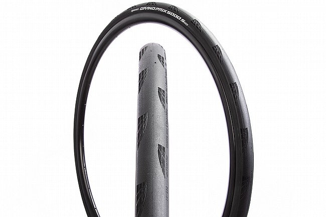 Continental Grand Prix 5000 S TR black bicycle tire shown against white background