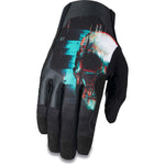 Dakine Covert Men's full-finger glove in black with glitch skull graphic design
