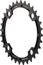 e*thirteen Hive black chainring with teeth and bolt holes on white background