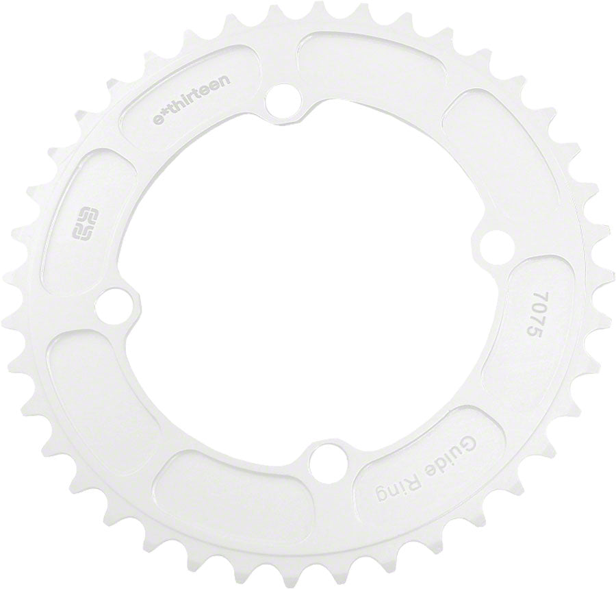 E*thirteen white chainring with 40 teeth and 4x120 bolt pattern