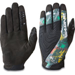 Dakine Cross X men's gloves showing palm and back views with colorful abstract pattern