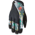 Dakine Cross X men's full-finger glove in black with multicolor abstract splatter pattern