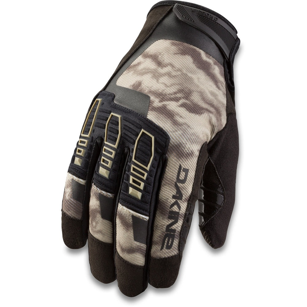 Dakine Cross X Men's mountain bike glove in Ashcroft Camo pattern with black knuckle protection