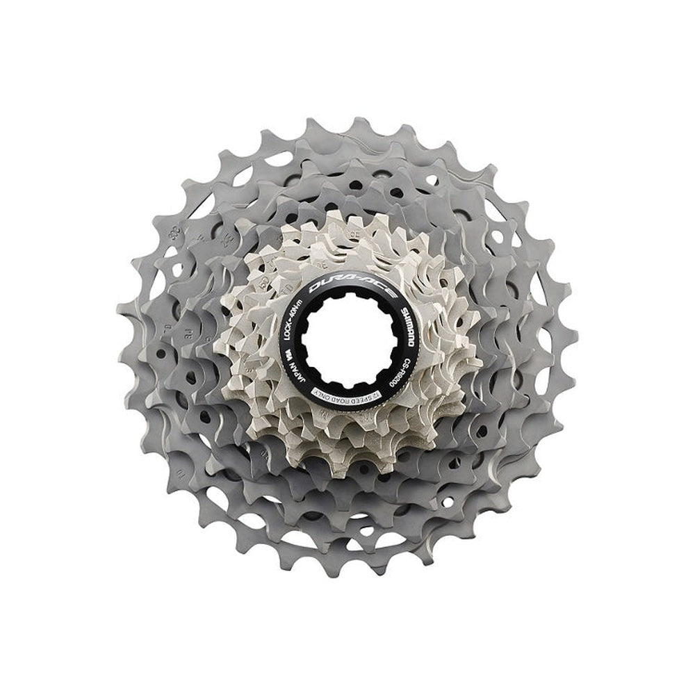 Shimano Dura-Ace CS-R9200 12-speed bicycle cassette in silver titanium finish