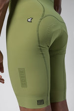 Gobik Matt Men's Bibshort in olive green with logo details and side panels