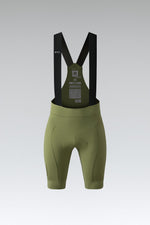 Gobik Matt 2.0 women's cycling bib shorts in olive green with black straps