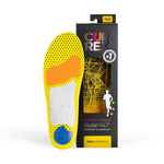 CURREX RunPro dynamic insole in yellow with multi-colored support zones and packaging