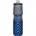 CamelBak Podium Chill water bottle with navy chevron stripe pattern on white background