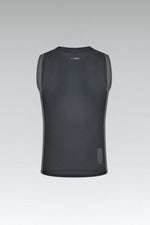 Gobik Second Skin men's base layer sleeveless vest in dark gray meteor color