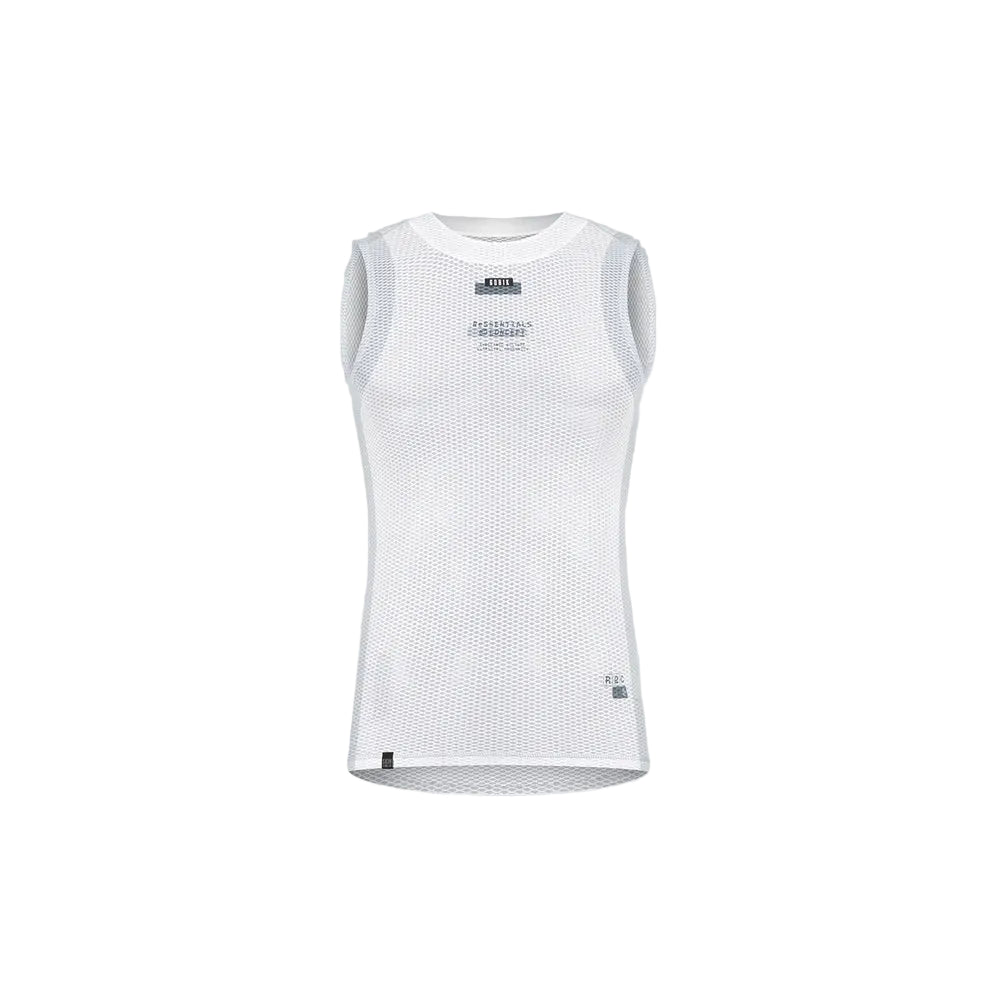 Gobik Second Skin women's white mesh baselayer tank top on gray background