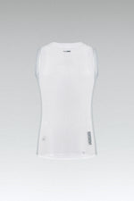 Gobik Second Skin women's sleeveless white mesh baselayer on clean background