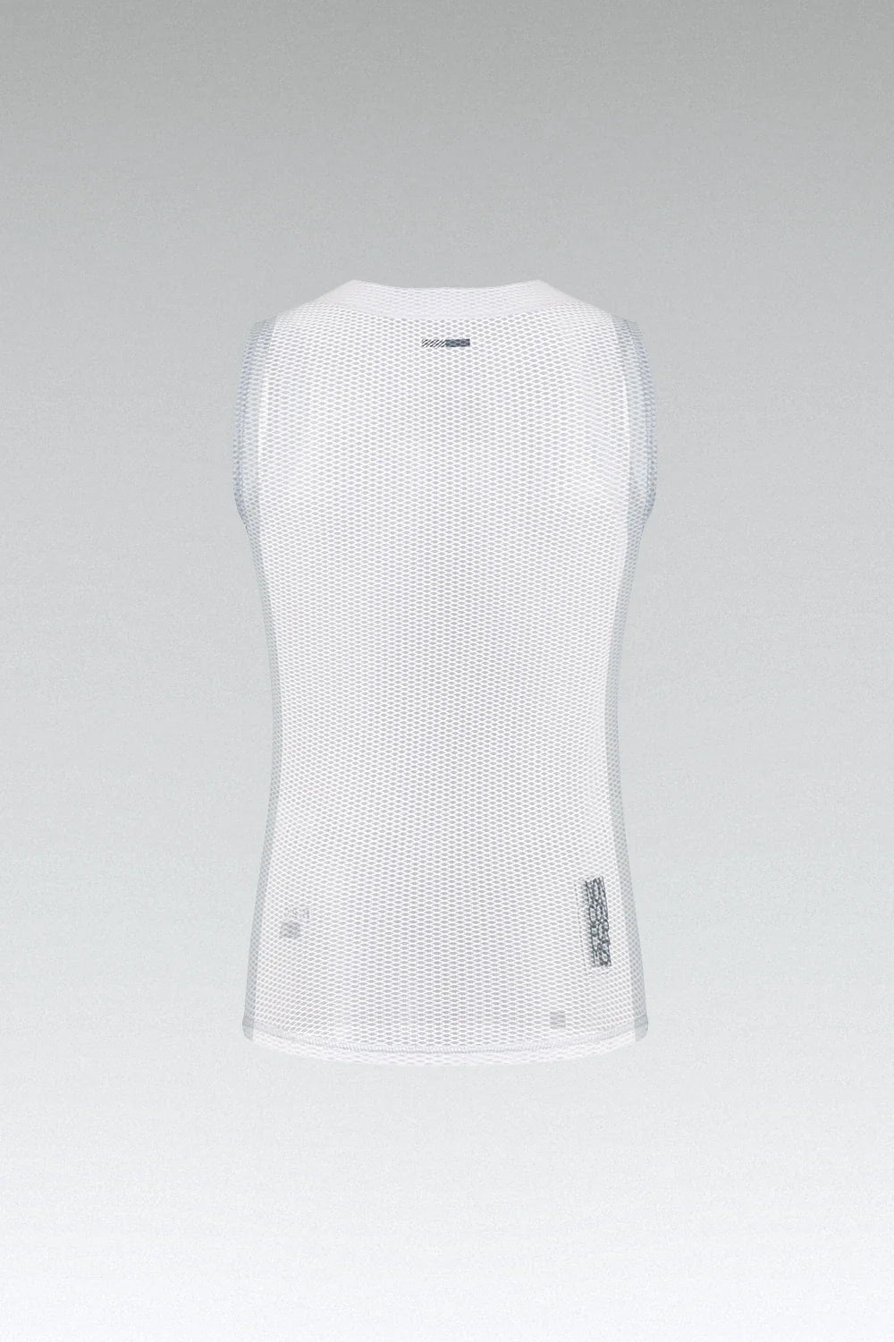 Gobik Second Skin women's sleeveless white mesh baselayer on clean background