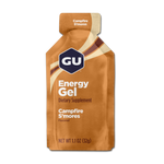 GU Energy Gel in Campfire S'mores flavor, orange packaging, 1.1 oz dietary supplement