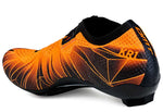 DMT KR1 road cycling shoe in orange and black geometric design