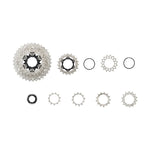 Shimano Ultegra CS-R8101 12-speed cassette sprocket set disassembled components on white background