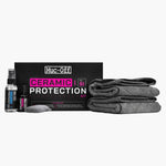 Muc-Off Ceramic Protection Kit with spray bottles, applicator pad and microfiber cloths
