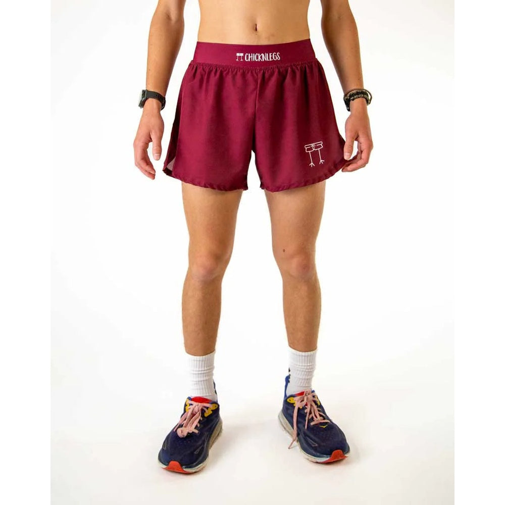 Chicknlegs Men's Maroon 4" Half Split Shorts - M