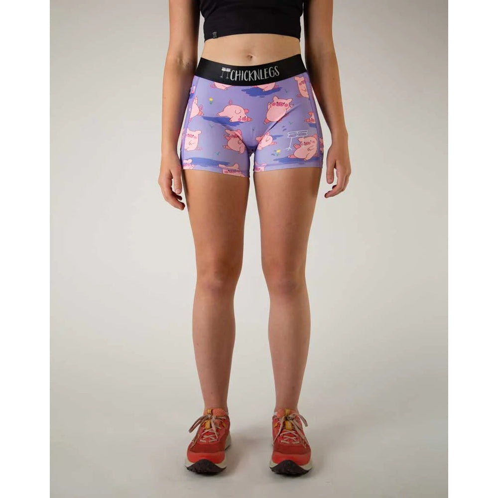 Chicknlegs Women's Piggies 3" Compression Shorts - S