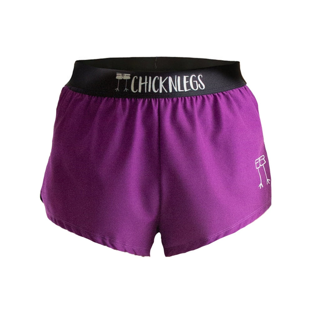 Chicknlegs men's deep purple athletic running shorts with black waistband