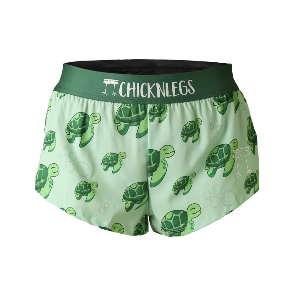 Chicknlegs Women's Sea Turtles 1.5" Split Shorts - M