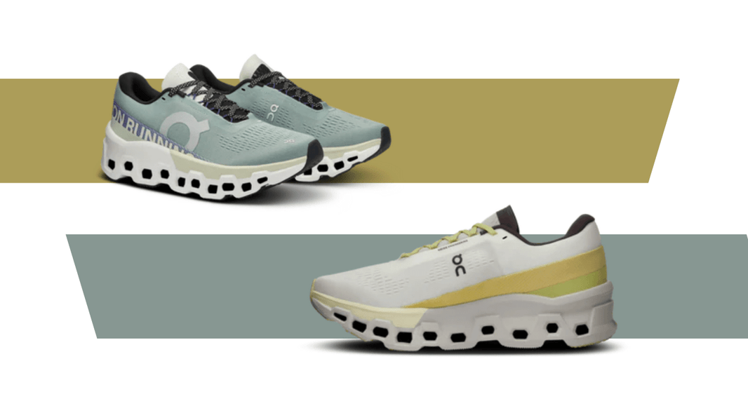 On Cloudmonster 2 running shoes in undyed white and zest yellow colorway