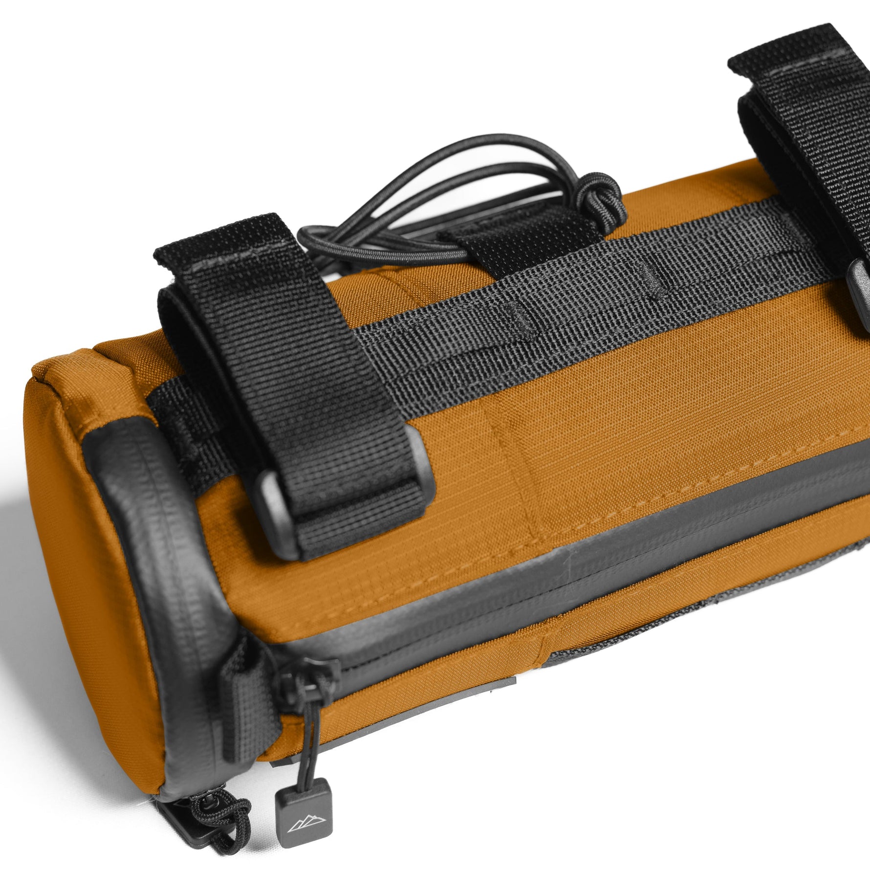 Almsthre Compact Bar Bag in California Gold with black straps and mounting hardware