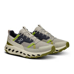 On Cloudhorizon men's running shoes in chalk beige with green seedling accents