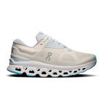On Cloudstratus 3 women's running shoe in cream and arctic colorway with distinctive cloud sole