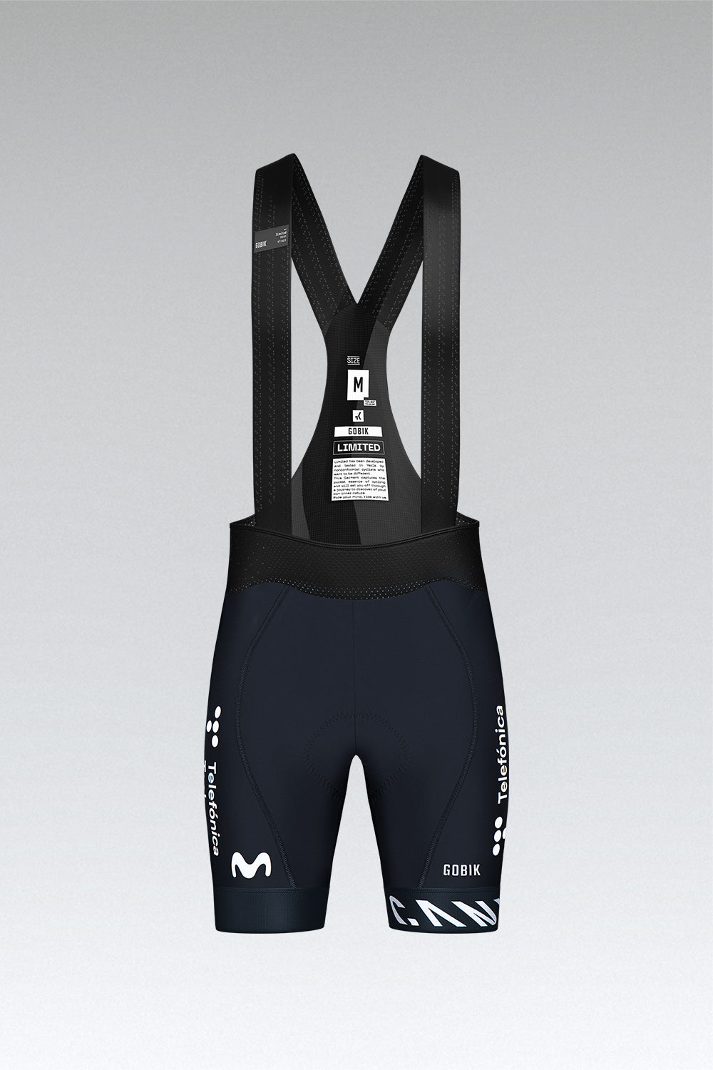 Gobik Limited 6.0 men's cycling bib shorts in navy Movistar Team colorway