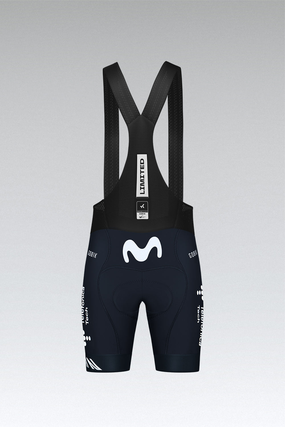 Gobik Limited 6.0 men's cycling bib shorts in Movistar team navy colorway