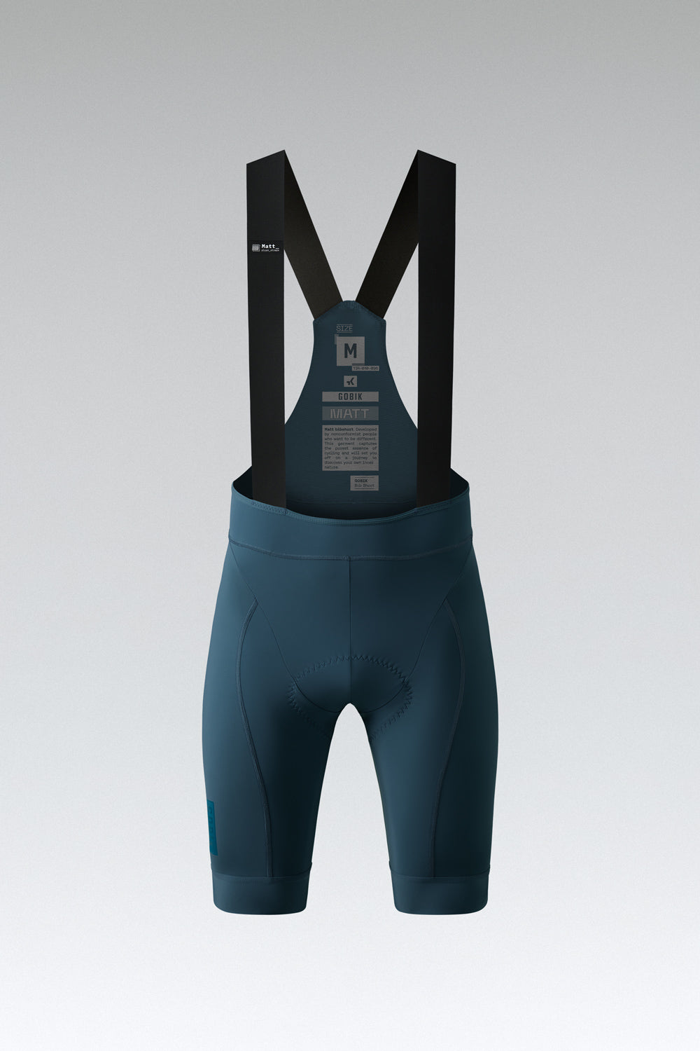 Gobik Matt 2.0 men's cycling bib shorts in dark teal with black straps