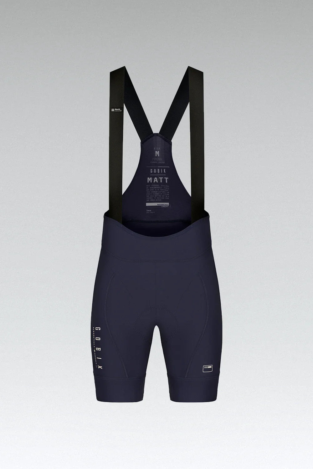 Gobik Matt Compact Men's Bibshort in Ultrablue with suspender straps on white background